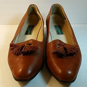 Cole Hann Chic Tan Tassel Fringe Loafers 9.5 B